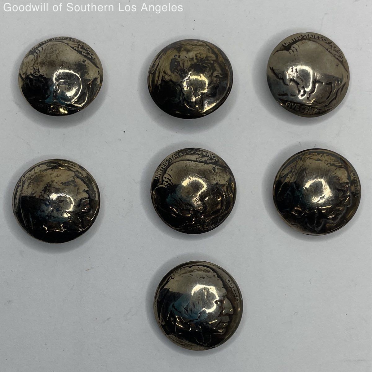 Concho Buffalo & Indian Head Coin Concho Button Lot