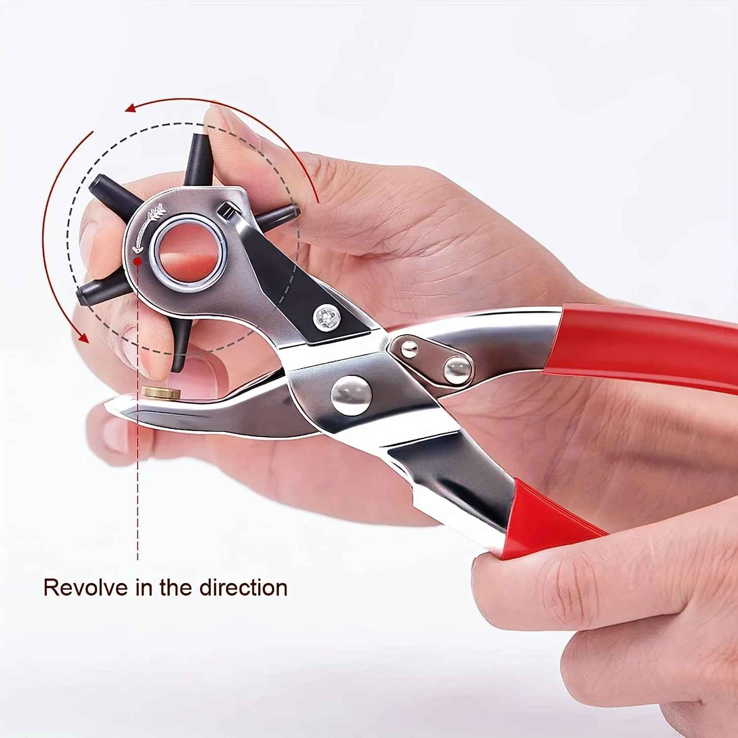 Leather Hole Punch Belt Tool 6 Sizes Puncher Revolving Pliers Heavy Duty