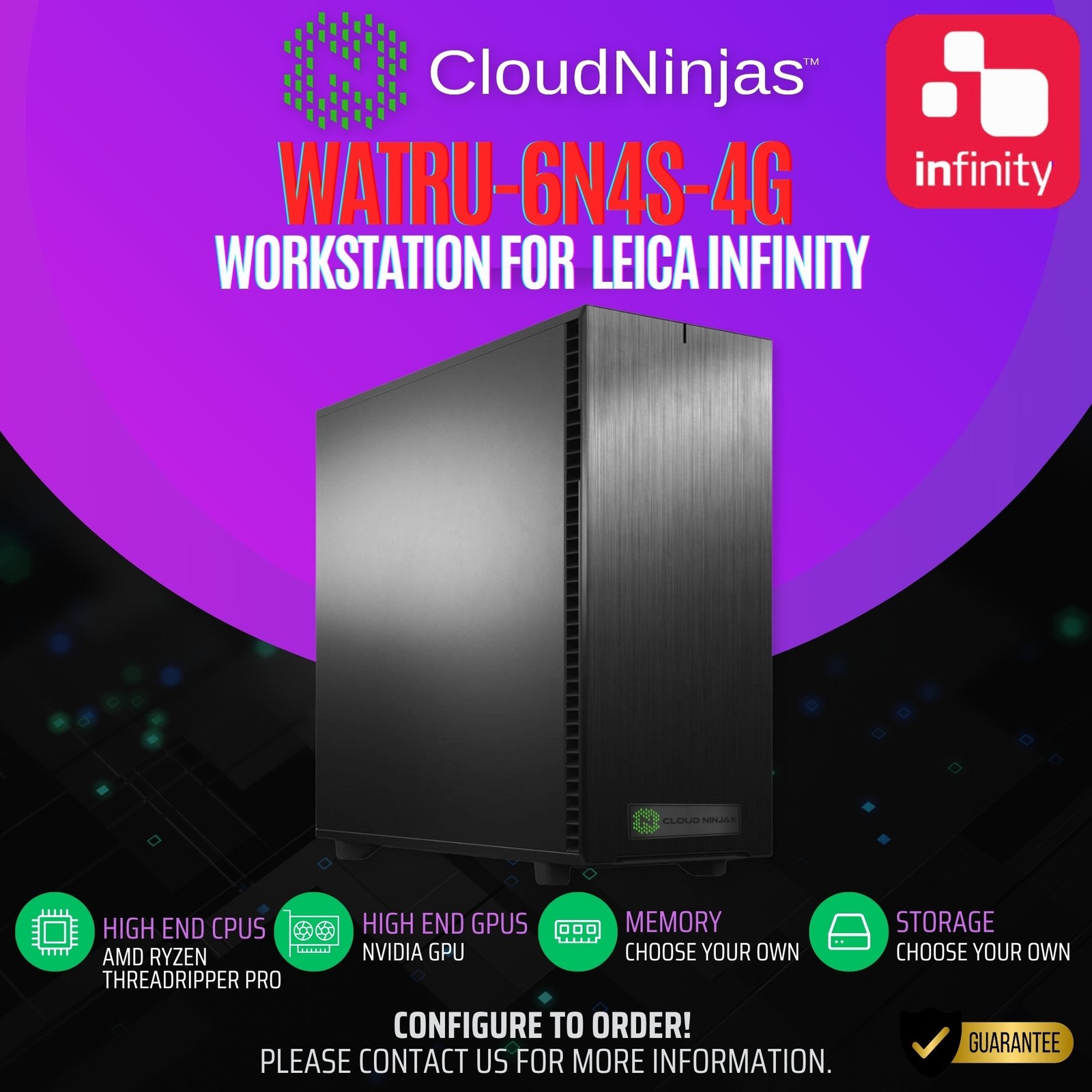 Cloud Ninjas Workstation Leica Infinity AMD 9965WX NVIDIA RTX PRO 4000 BLKSFF