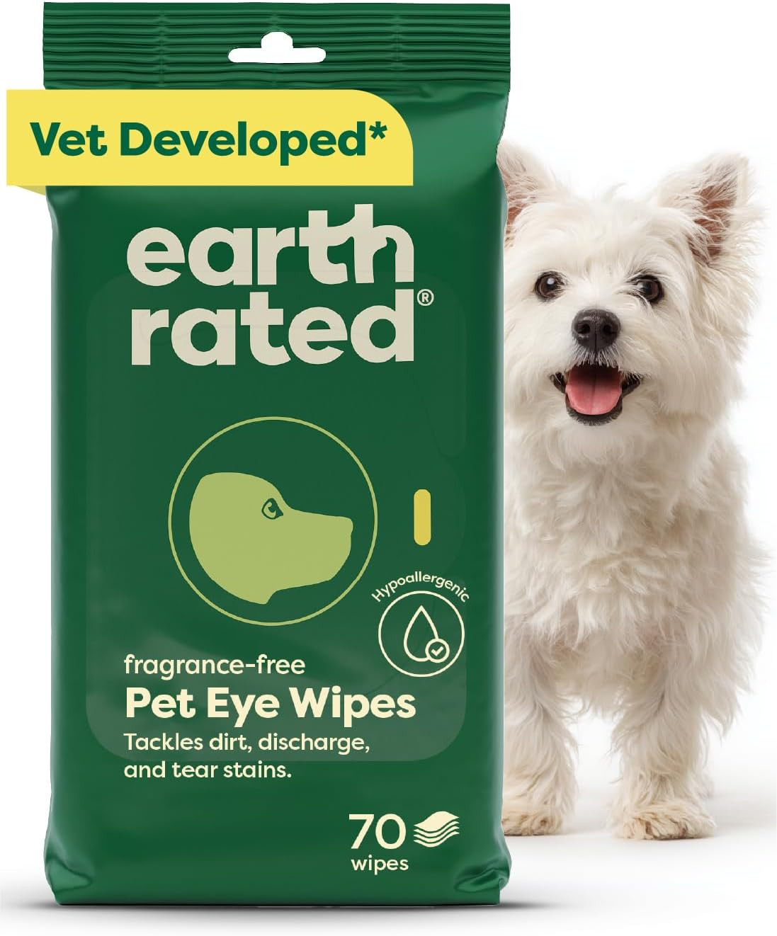 Vet-Developed Dog Eye Wipes, Hypoallergenic Pet Wipes for Dogs & Cats to Remove