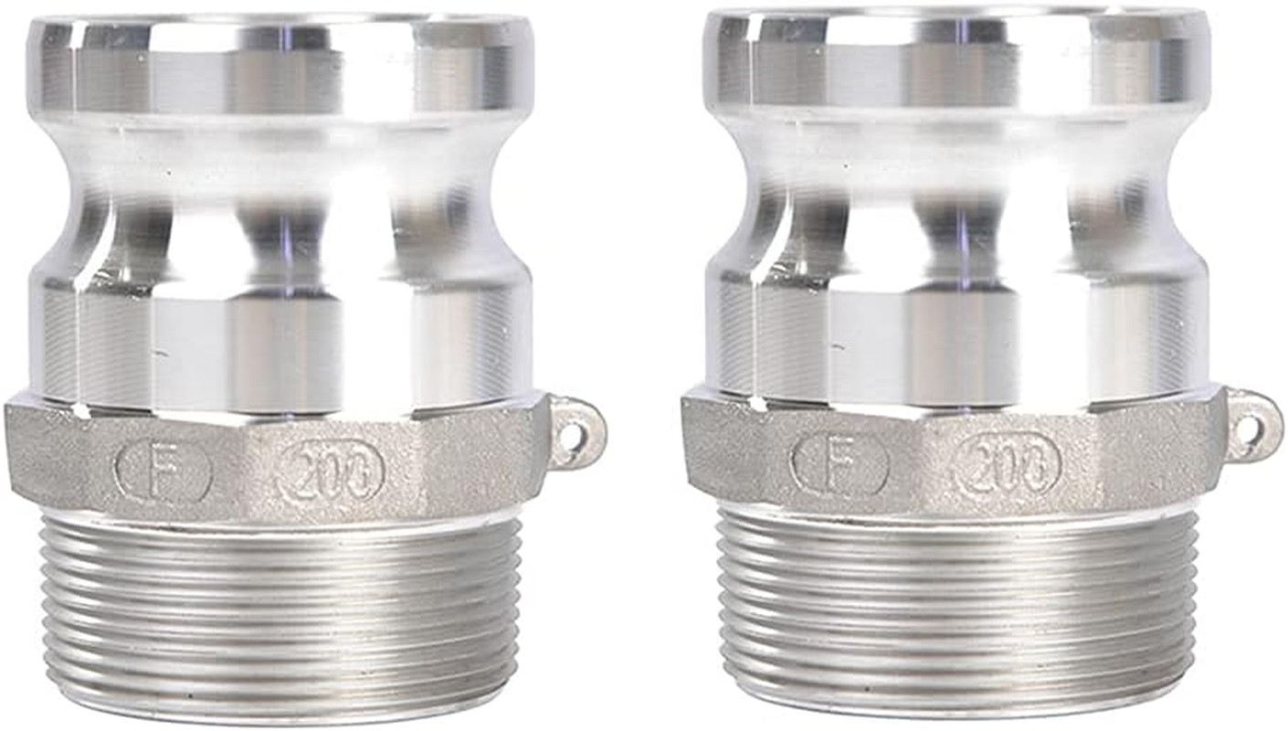 2 Pcs Aluminum Camlock (2" Part F) Cam & Groove Hose Fittings, Cam Lock Fittings