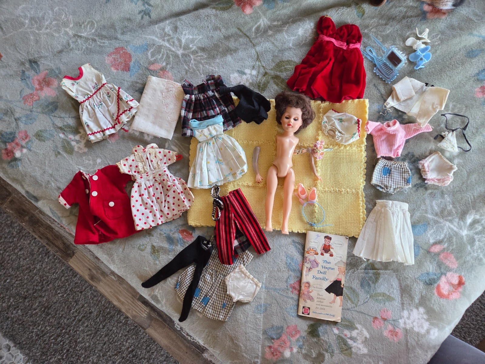 Vintage 1958 Vogue Doll and many outfits and shoes arms need to be rebanded