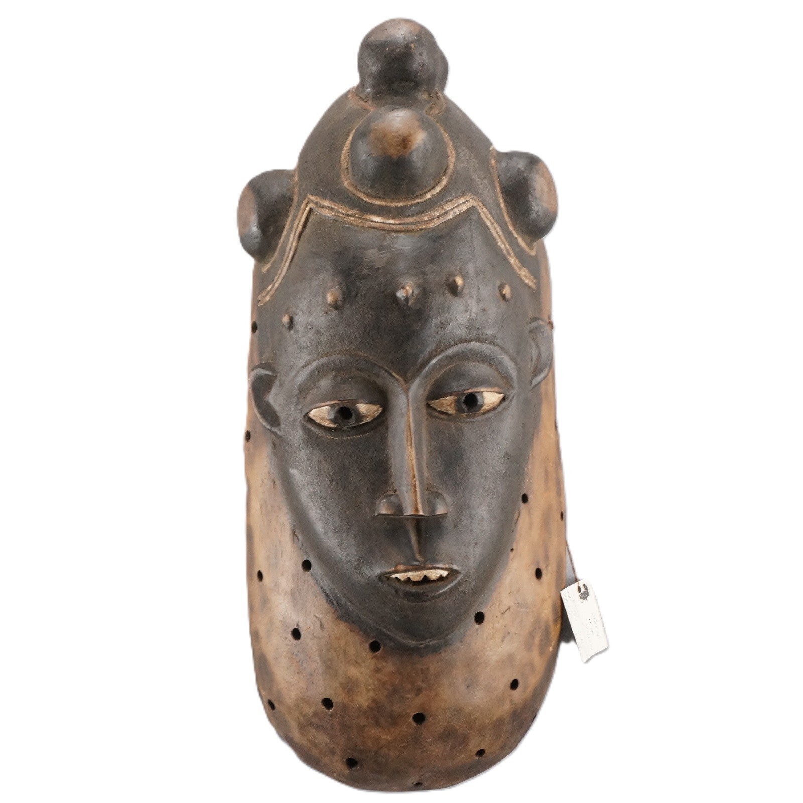 20th Century Carved Wood African Baule People Portrait Mask Ivory Coast XLG 22"