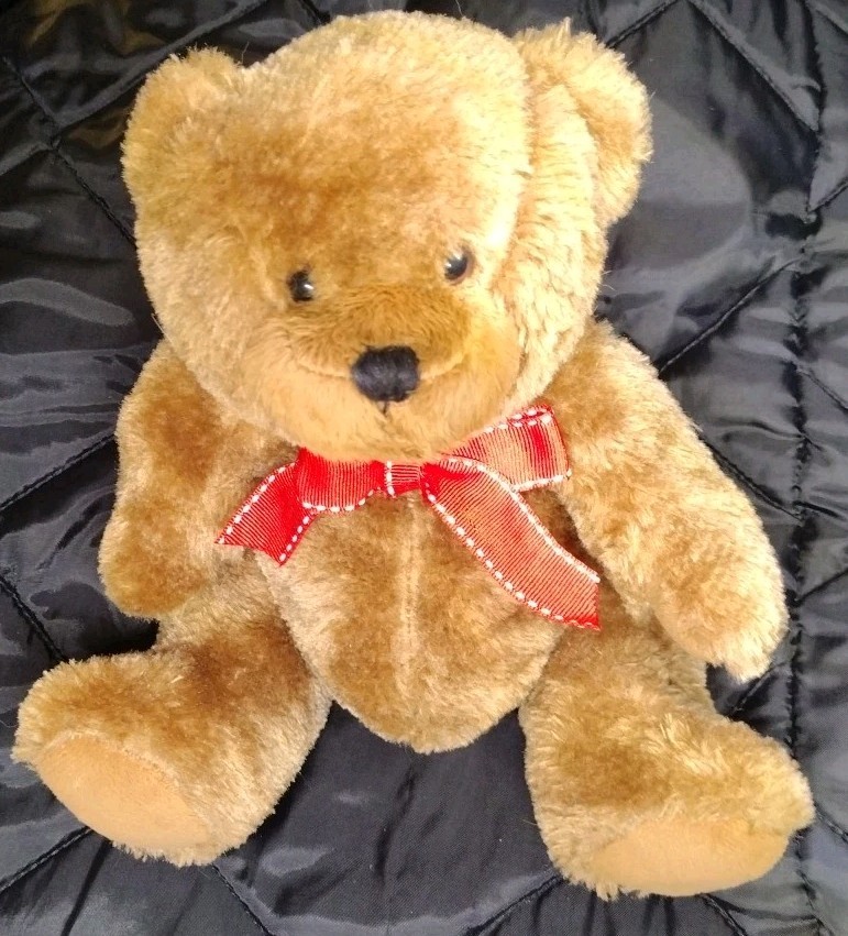 Proflowers Brown Teddy Bear with Red Satin Bowtie 8” Plush Stuffed Animal