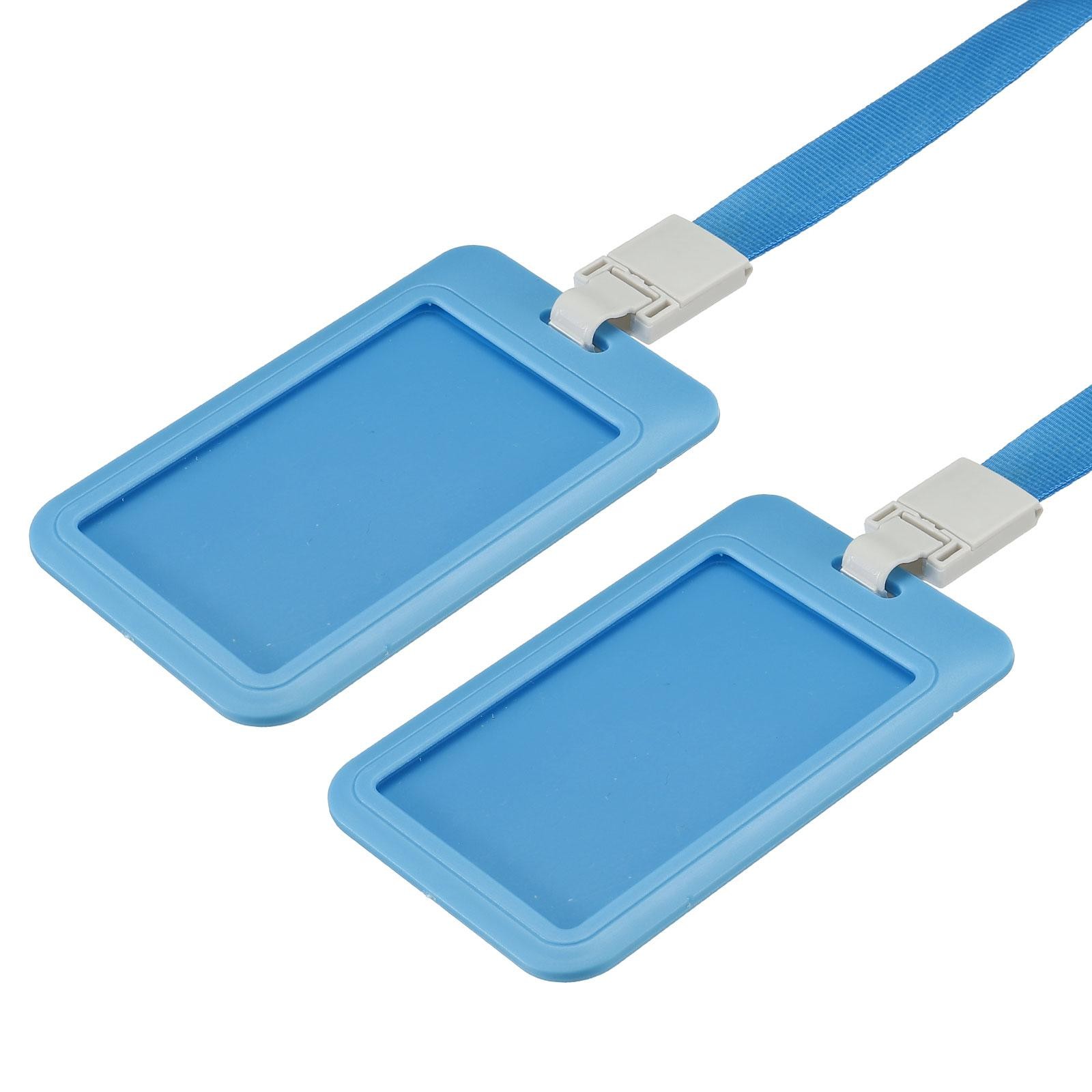 ID Badge Mounts, 4.3x2.7 Inch Vertical Name Tag ABS, Lake Blue pcs 2