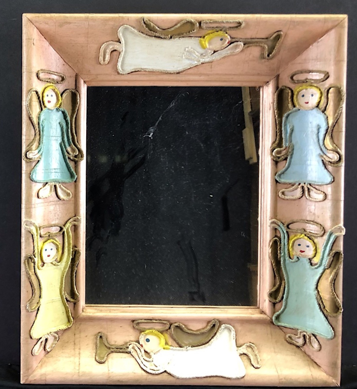 Folk Art Angel framed Mirror