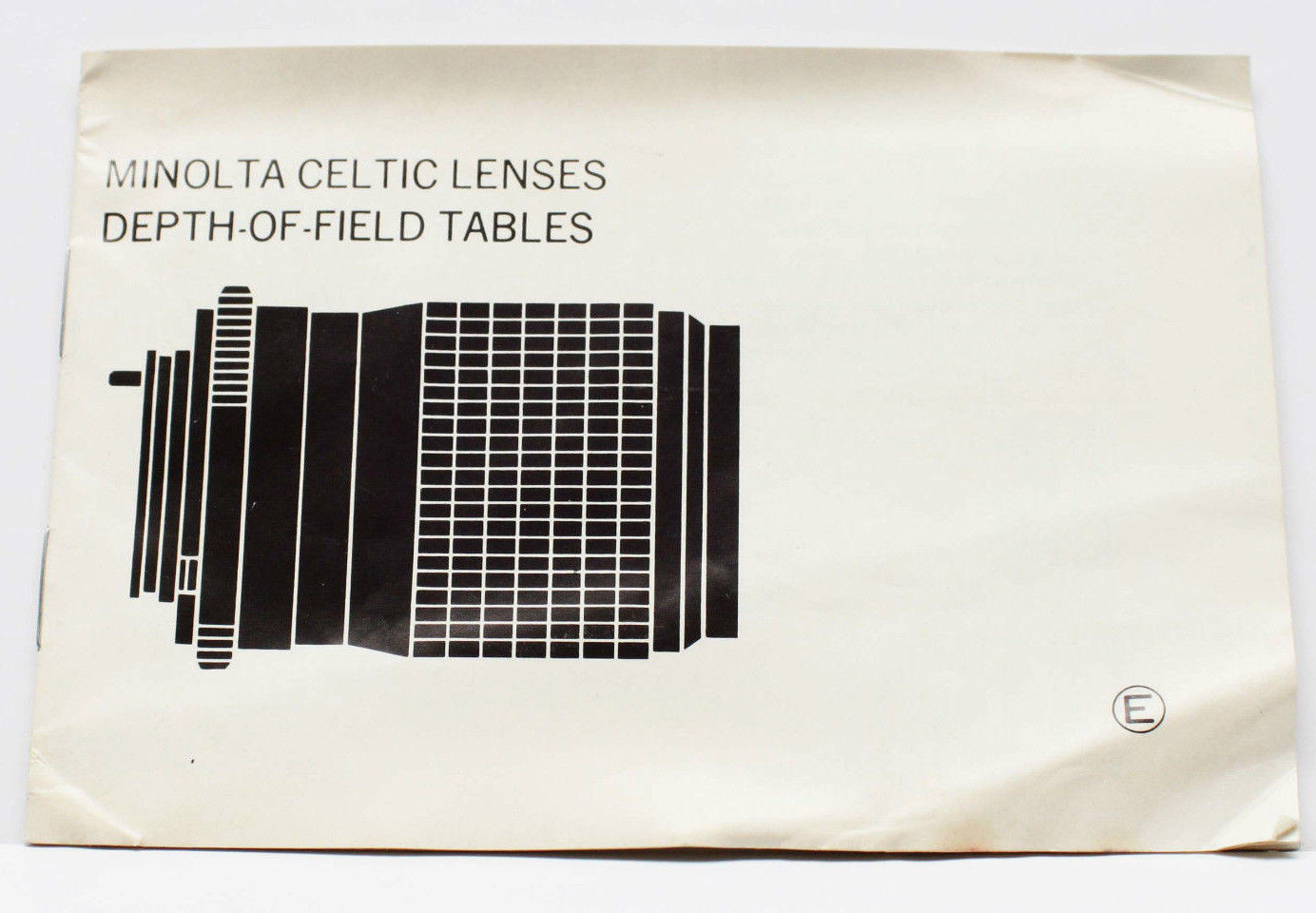 Minolta MD Celtic Lenses Depth Of Field Tables Guide Product Info