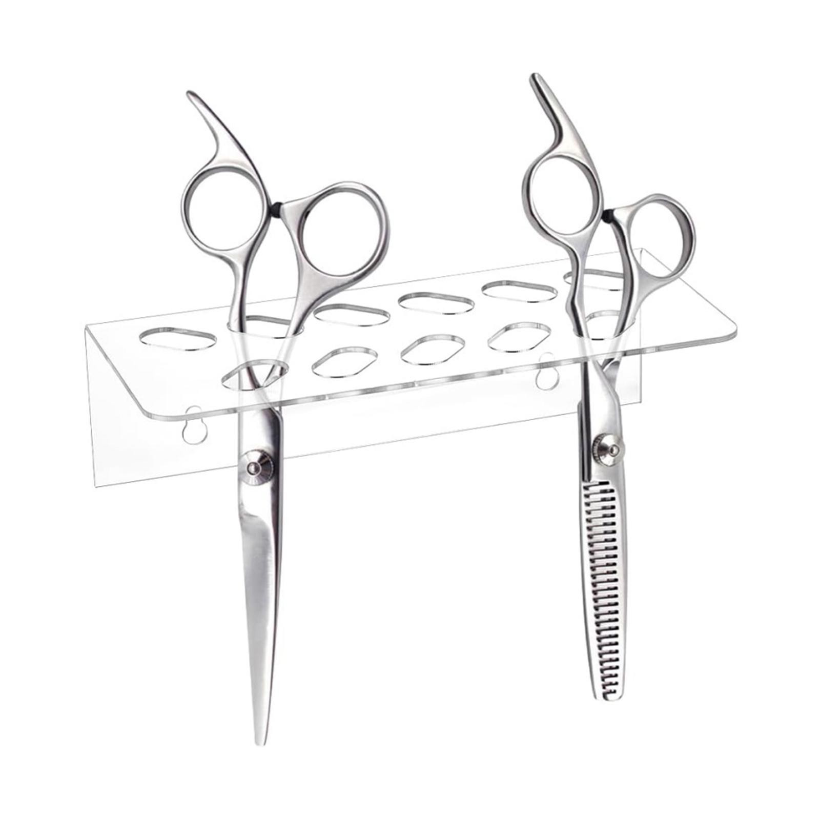 Scissors Holder Wall Mount 11 Slots Storage for Stylist, Acrylic Scissors Holder