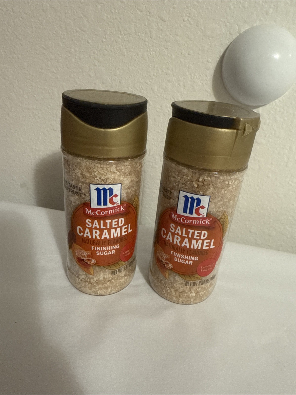 2 McCormick Salted Caramel Finishing Sugar 3.81 oz Each 4/27 Limited Edition New