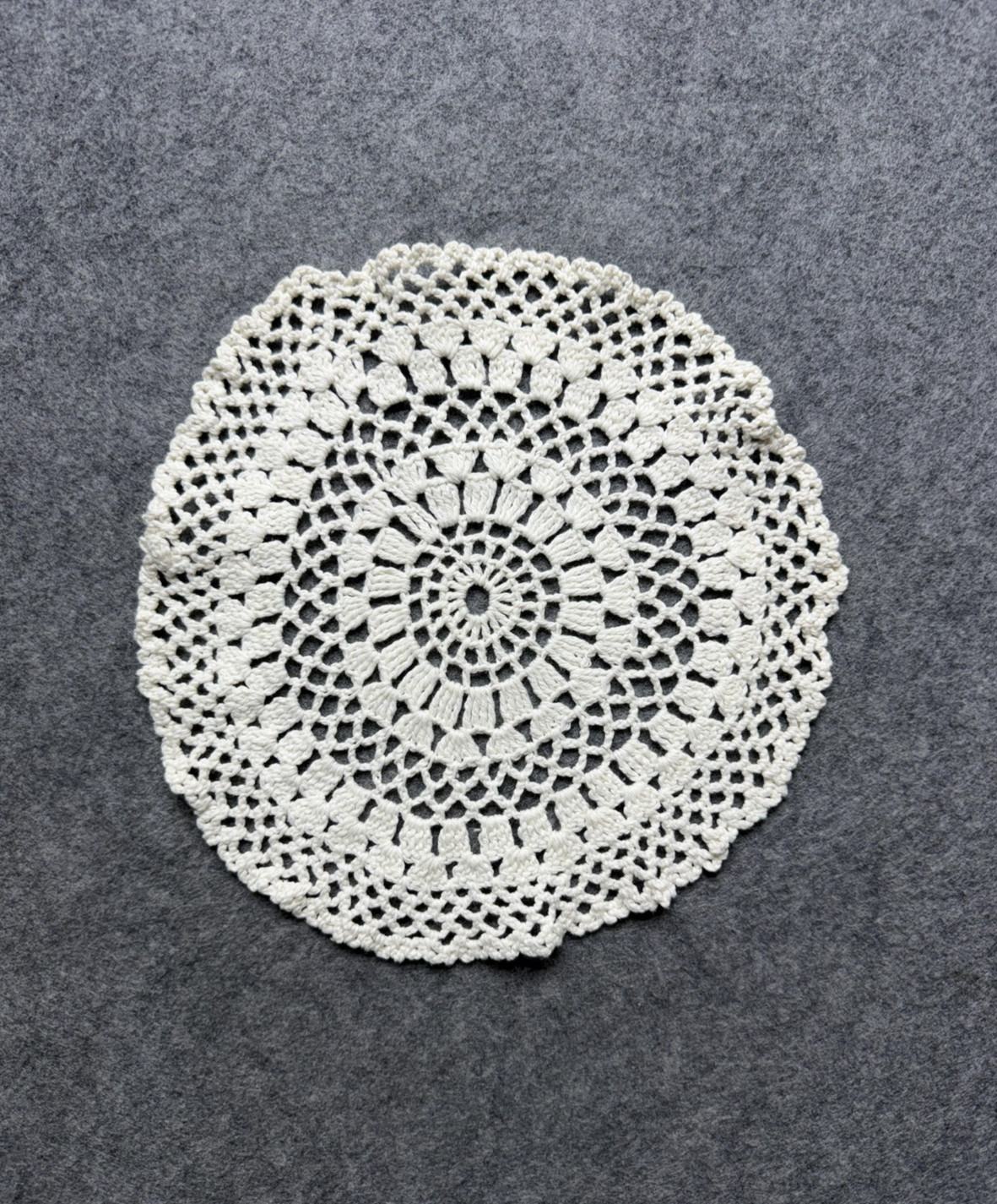 Handmade Crochet Cotton Lace Round Doily Cream Traditional Table Decor