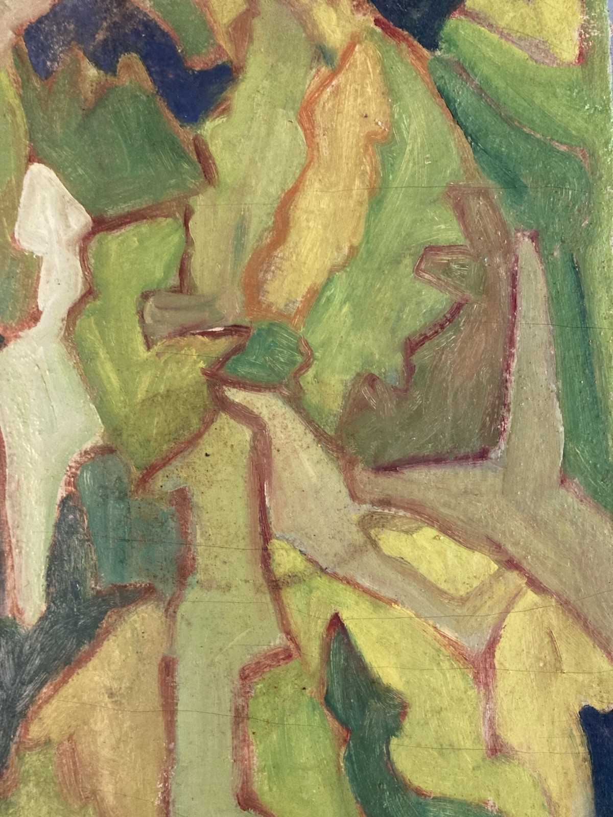 Modern Painting Oil On Canvas Abstract Hst Abstraction 2000 Plane Bark