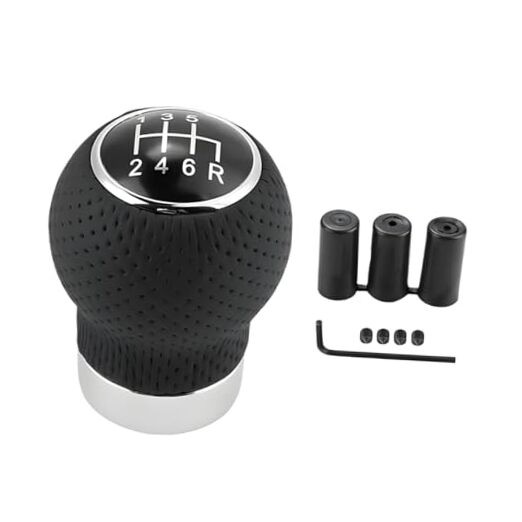 6-Speed Car Shift Knob, Leather Shift Knob Lever Kit, Gear 6/Round Head R Down