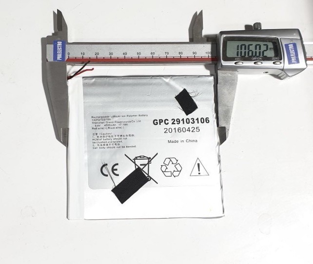 Archos 80 Oxygen AC80OX GPC Battery 29103106 1ICP3/103/109 (100x110mm) 2wires