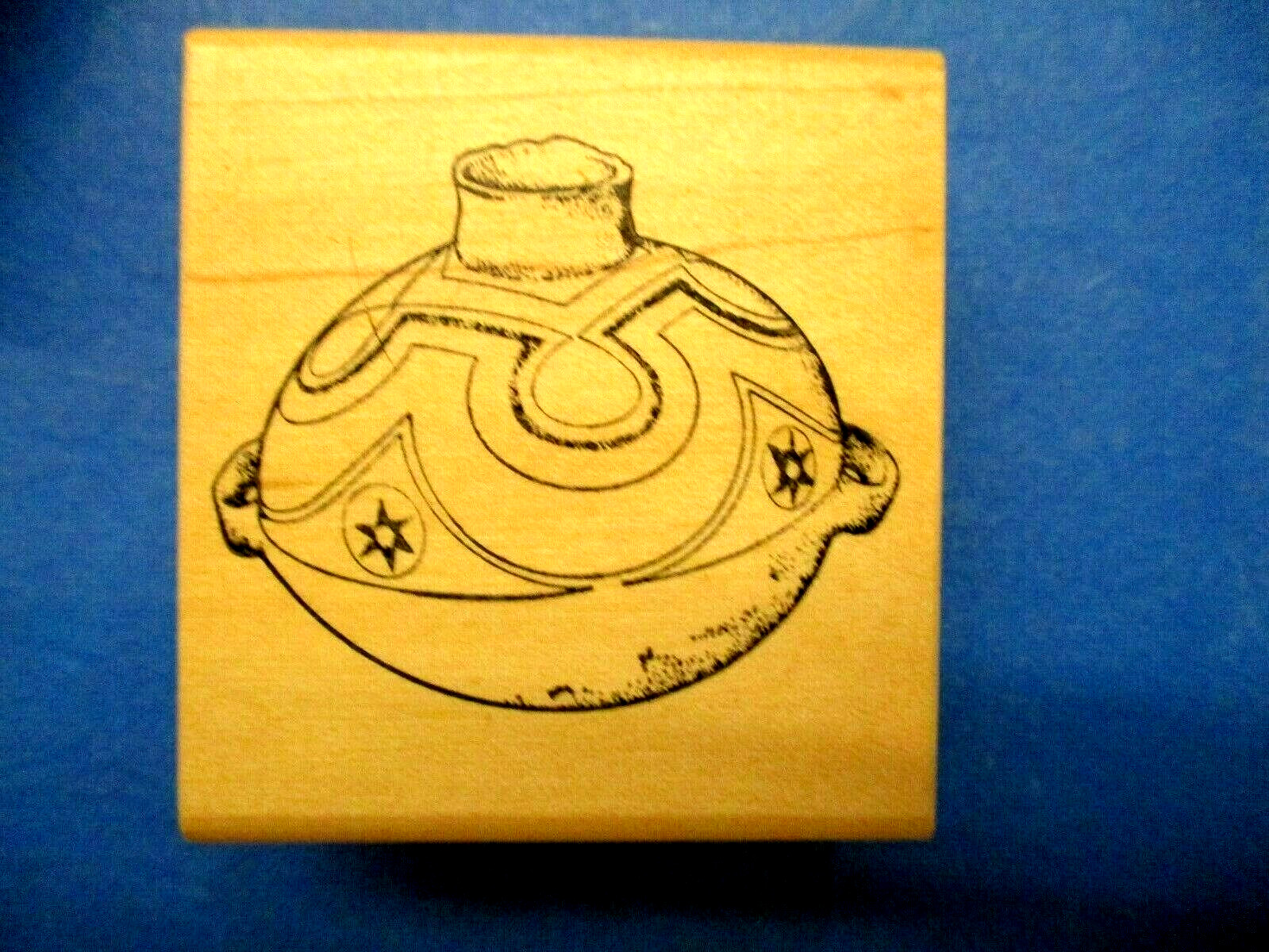 THE ARTIST STAMPS POTTERY NATIVE AMERICAN STYLE SOUTHWEST RUBBER STAMP WOOD MTD