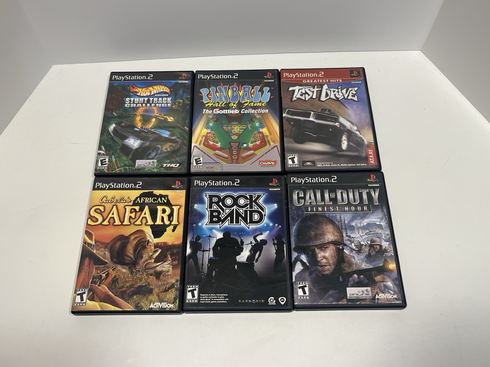 6 Boxed PlayStation 2 PS2 Games Some CIB COD Finest Hour RockBand Test Drive
