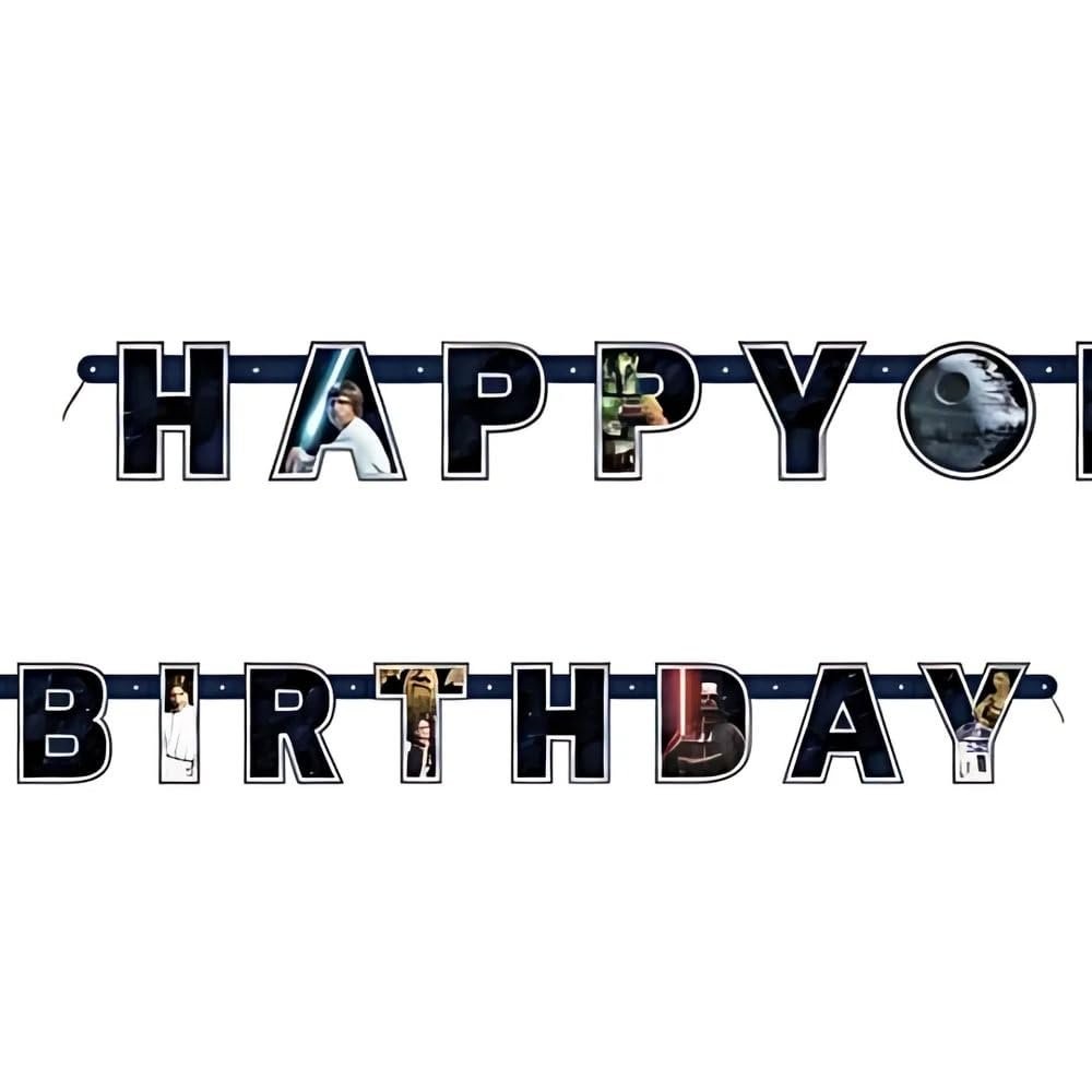 Multicolor Star Wars Classic Jointed Banner (1 Count) - Iconic & Eco-Friendly...