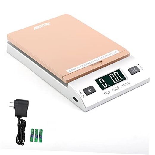  High Accuracy 0.1OZ Digital Shipping Scale, Postal Scale and Mail 65LB Gold