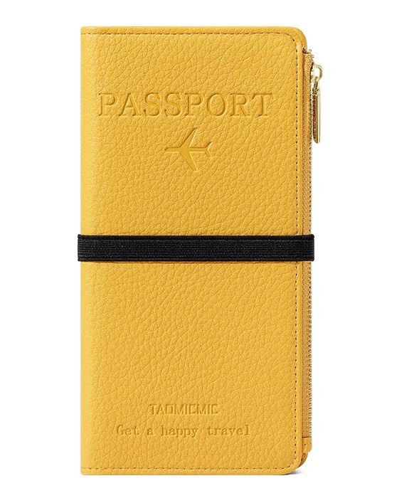 Leather Passport Holder, RFID Blocking Passport Wallet Credit Cards Case for ...