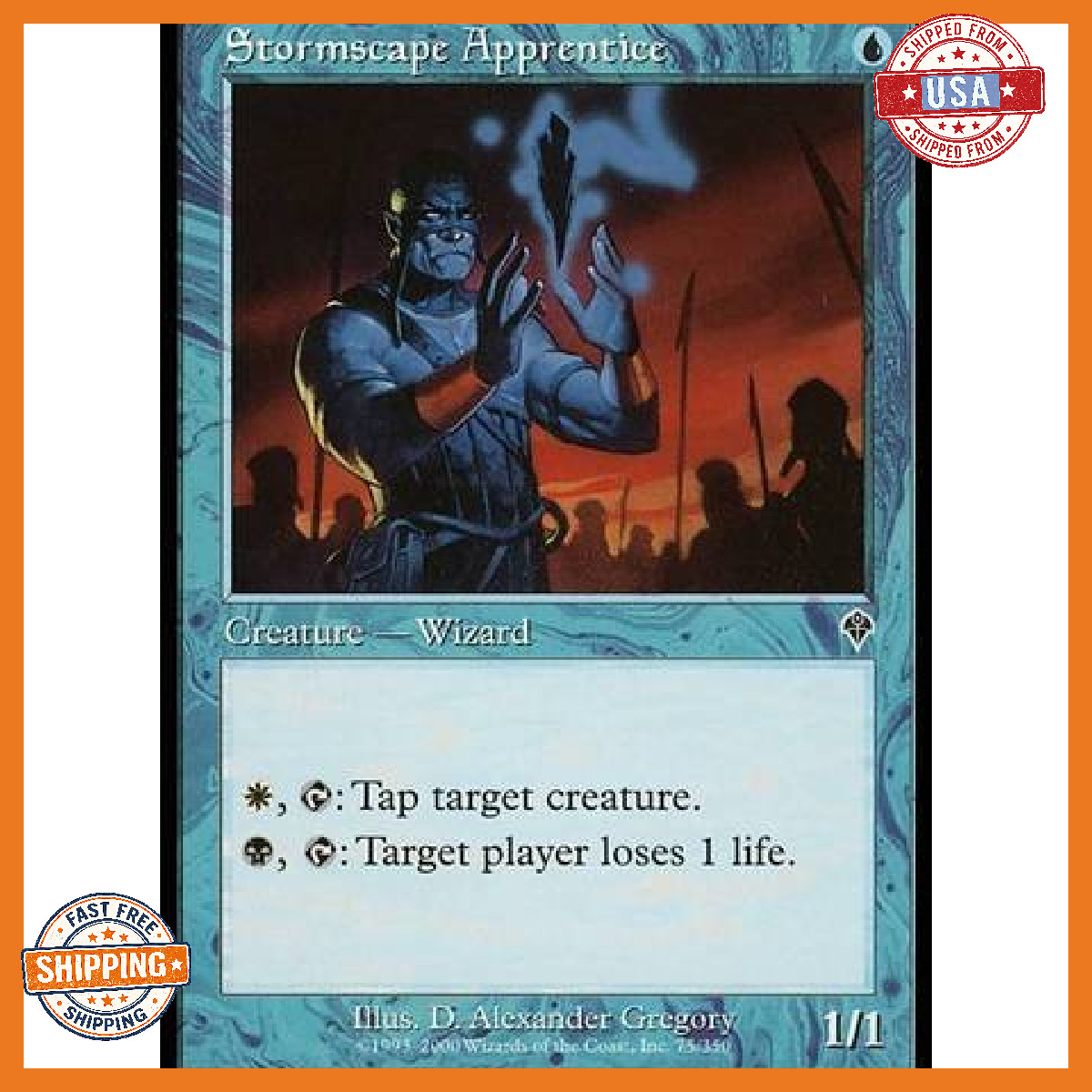 Magic MTG Stormscape Apprentice Invasion Blue Card NM