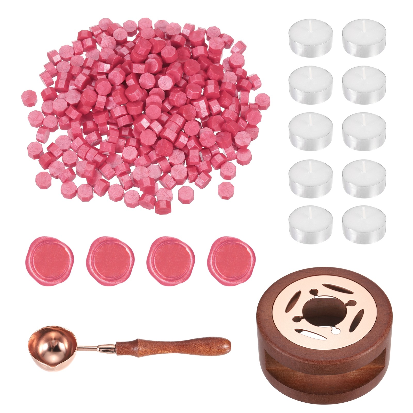 Wax Seal Kit, 300 Wax Beads, Candles, Rouge Pink