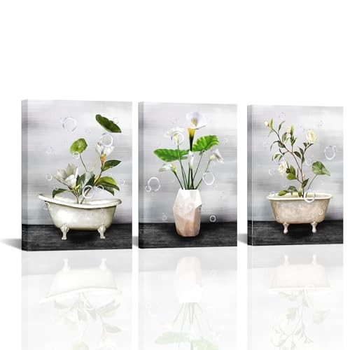  Bathroom Pictures for Wall Grey and White Bathtub Flower Pictures Vintage 