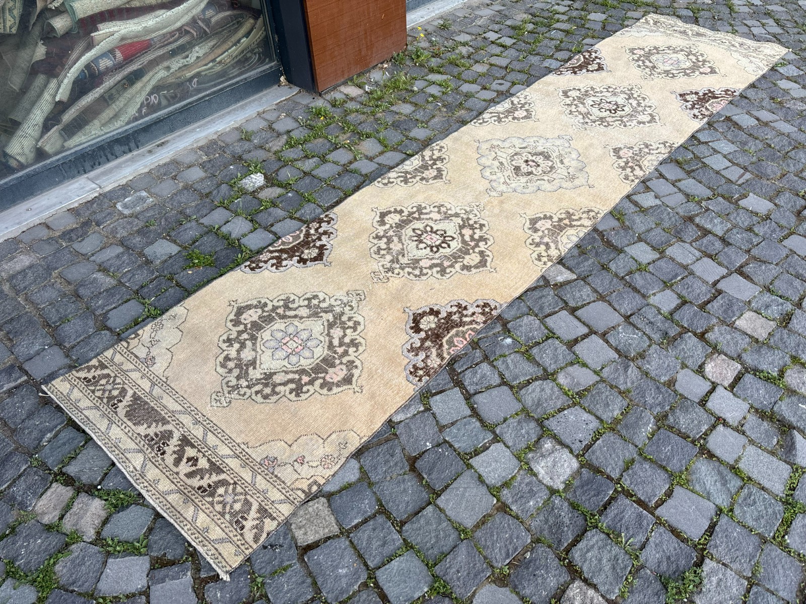 Bohemian rugs, Runner rug, Handmade, Turkish rug, Vintage, Wool | 2,6 x 12,0 ft