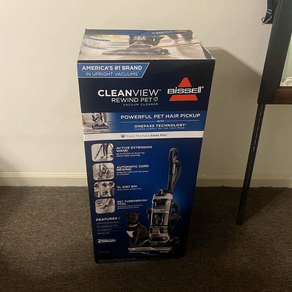 Bissell CleanView Rewind Pet Vacuum, Washable Filter, TurboBrush Tool