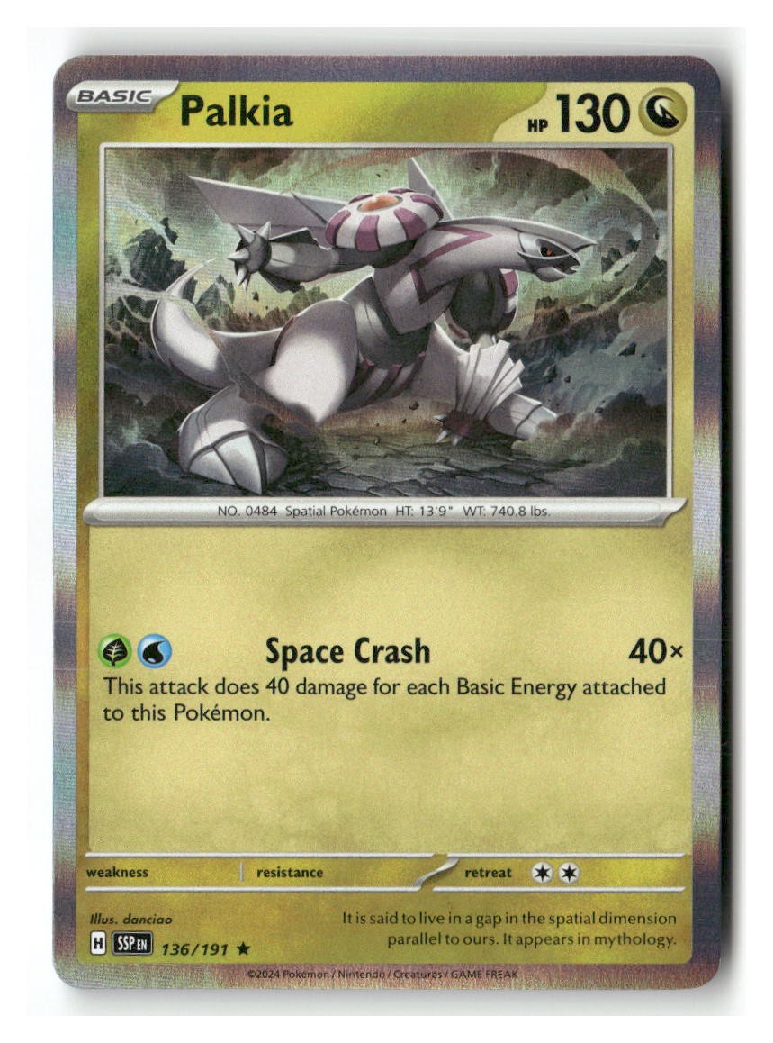 Palkia 136/191 Rare Surging Sparks Pokemon Holo Near Mint