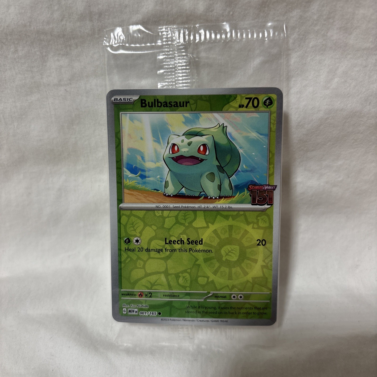 Bulbasaur Pokemon TCG Scarlet & Violet 151 Best Buy Stamped Promo Sealed 001/165