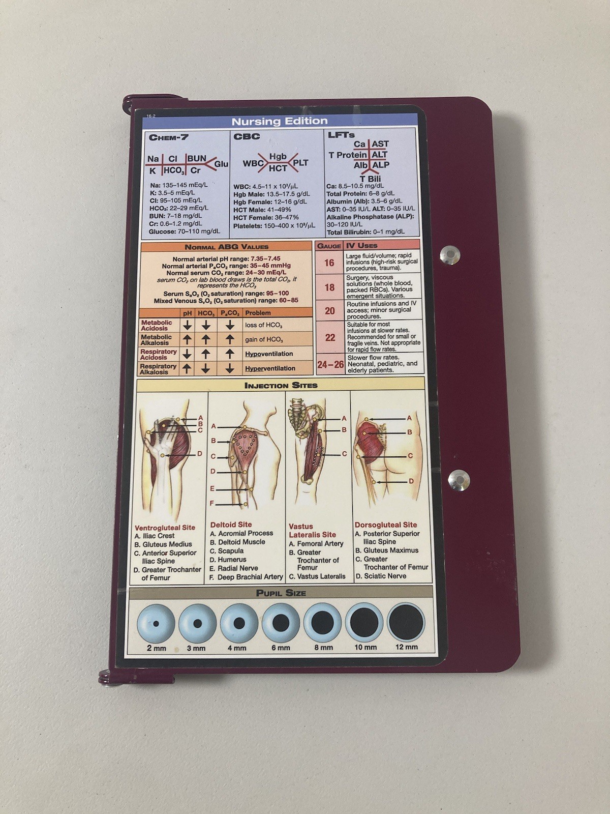 Nursing Clipboard with Medical Cheat Sheets - Folding Storage, Quick Use