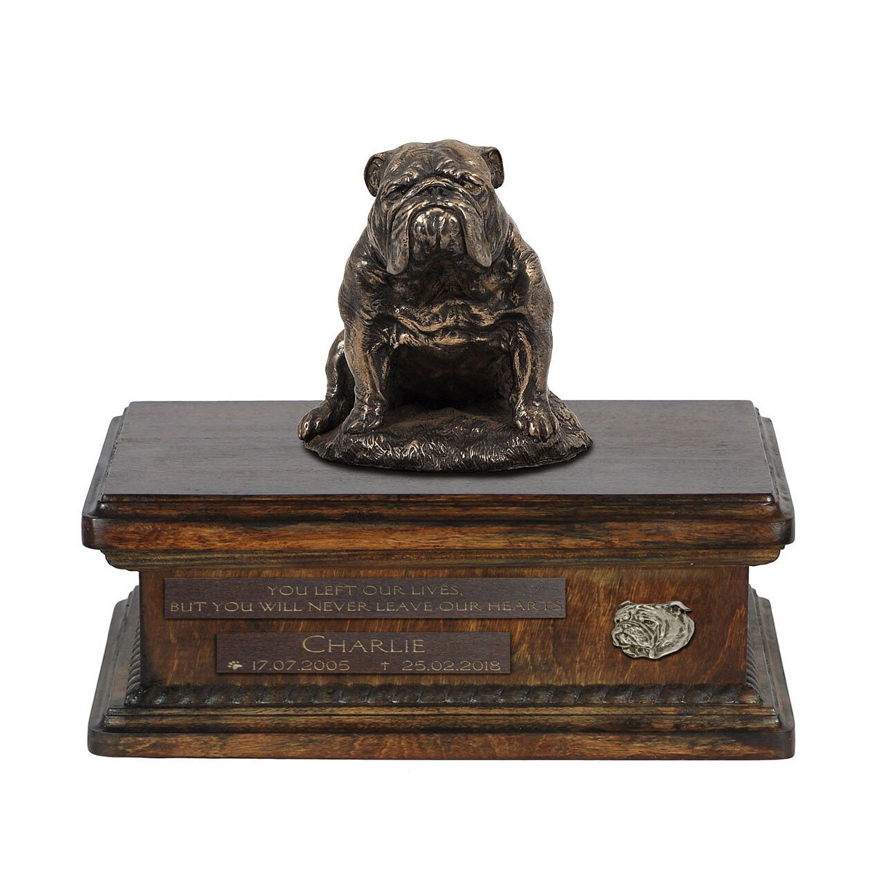 Bulldog IV Holzurne with A Portrait Art-Dog