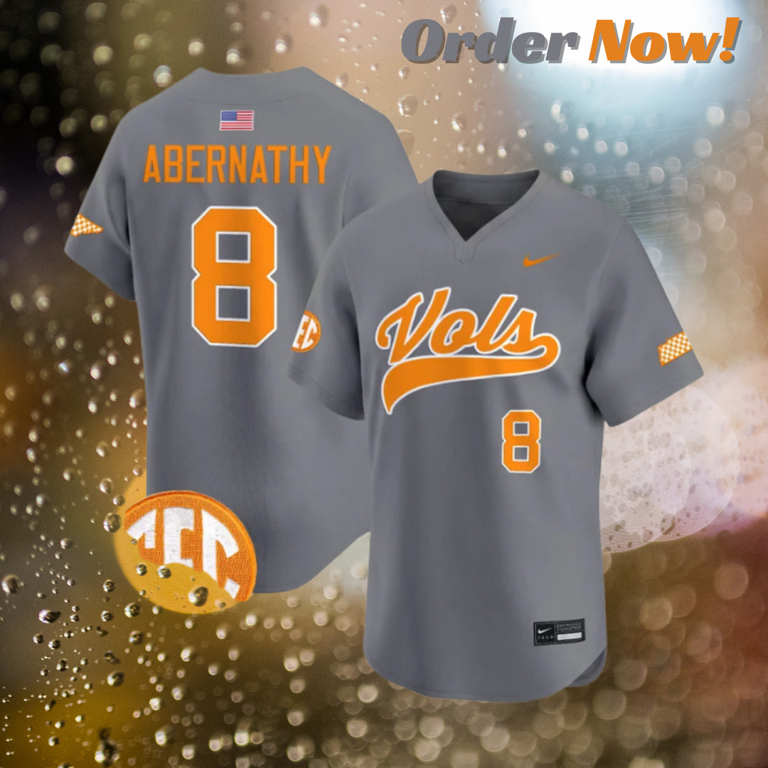 Jay Abernathy #8 Volunteers 2026 Smokey Grey Series Stitched Jersey All Sizes