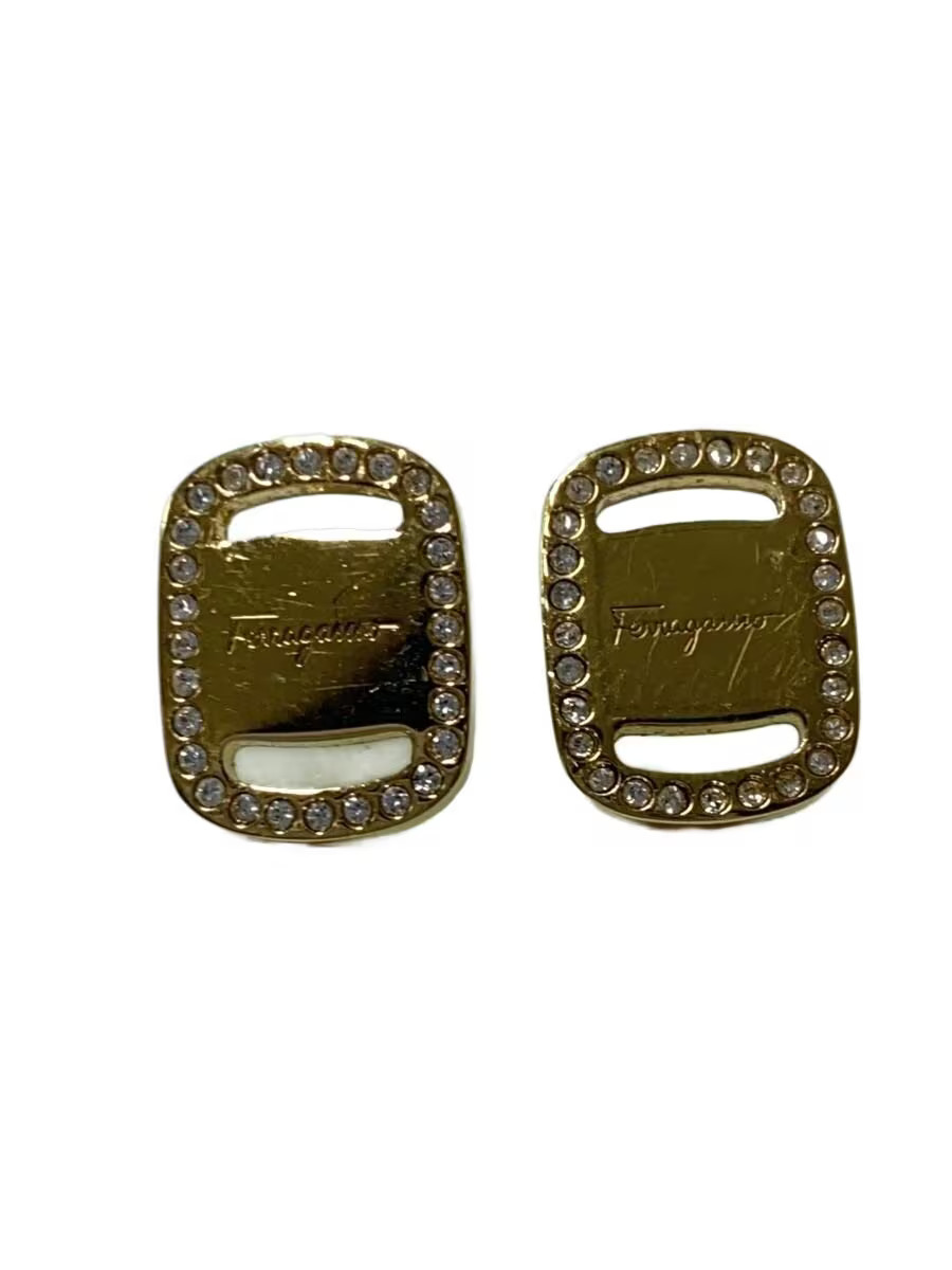 Salvatore Ferragamo Earrings Rhinestone Gold Women M1t83