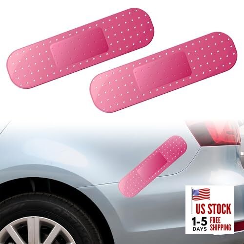 2PCS Car Bandaid Sticker, Giant Car Bumper Sticker, Large Automotive 2 PCS Pink