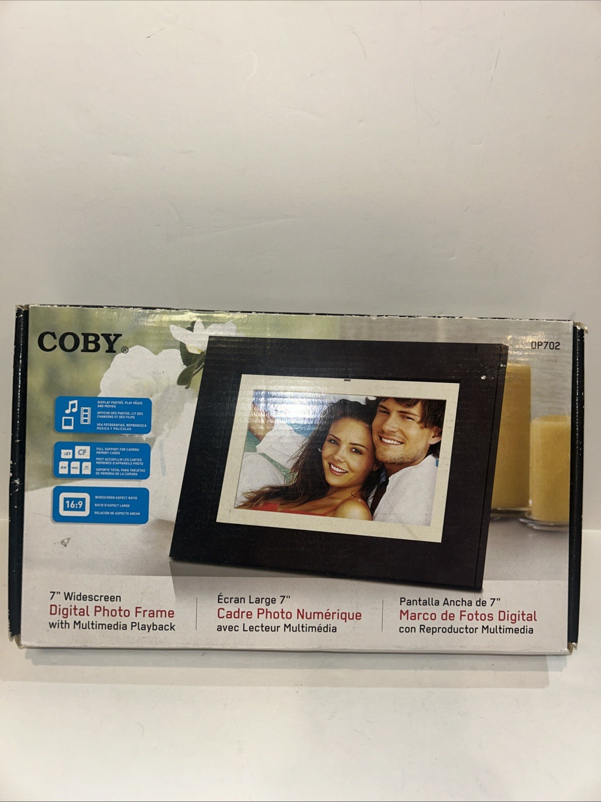 COBY 7" Widescreen Digital Photo Frame w/Multimedia Playback ~ Espresso DP702