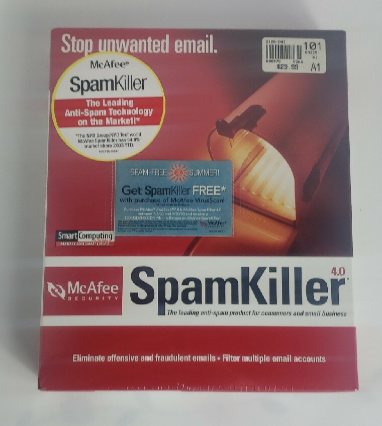 McAfee SpamKiller 4.0 Vintage Software Factory Sealed