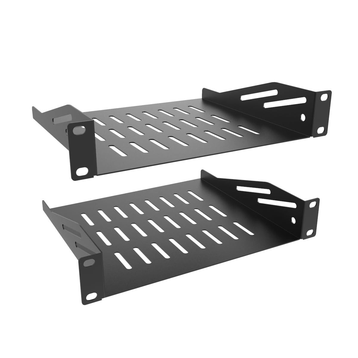 2 PCS 1U Server Rack Shelf Vented Cantilever Tray for 10 Inch Cabinet Black