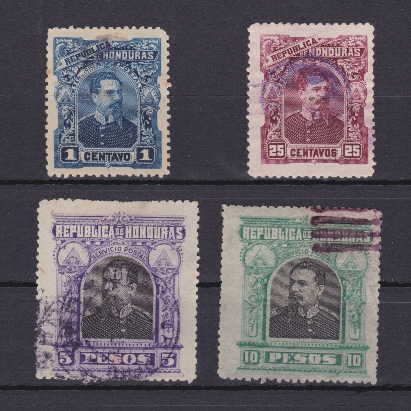HONDURAS 1891 Sc# 51-64 President Luis Bogran part set Used
