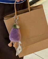 Vivacious Eggplant Vegetable Bag Charm Jelly Stuffed Soft Plush Gift Toy NWT