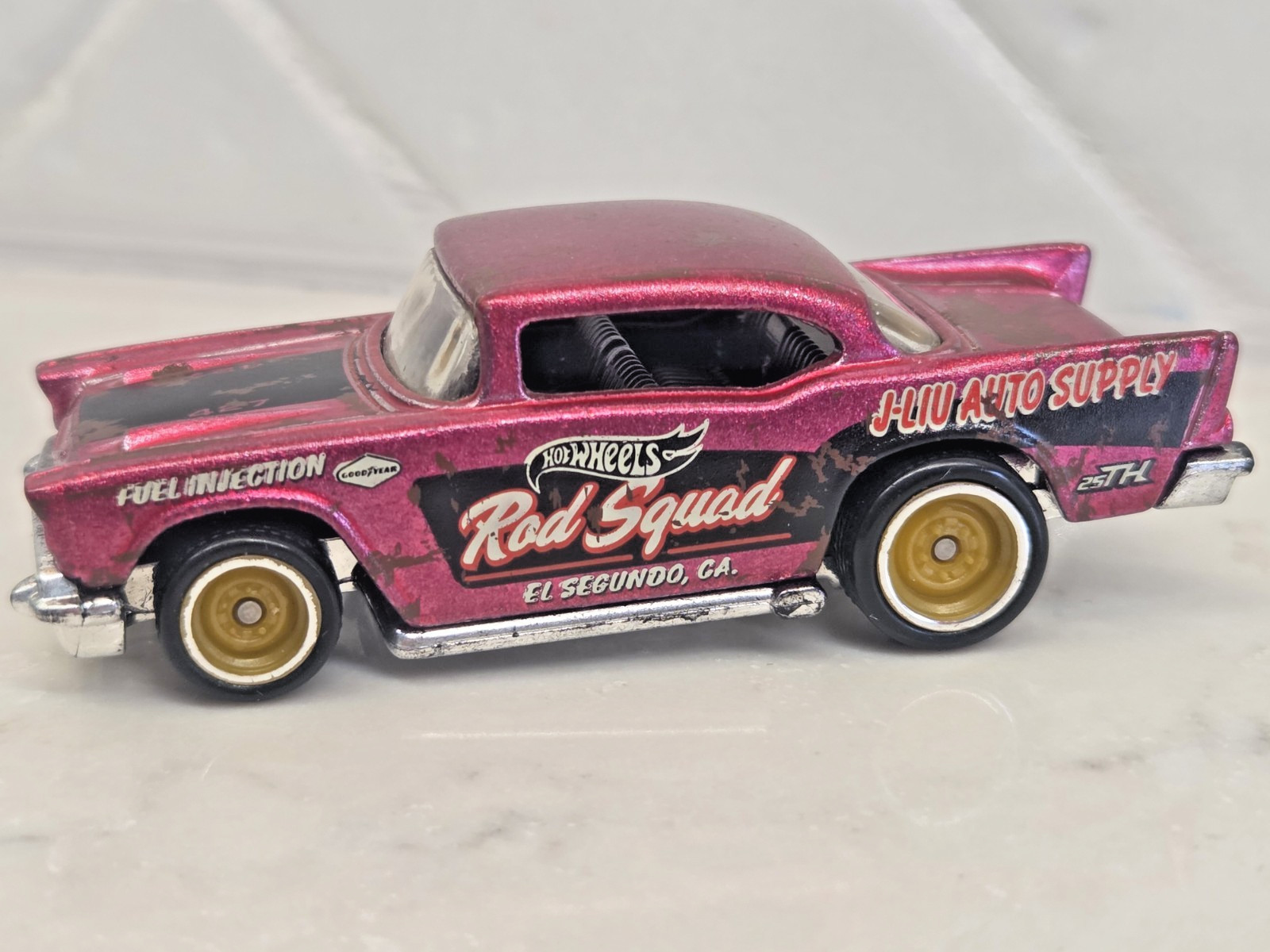 Hot Wheels STH Super Treasure Hunt Pink 57 Chevy Real Riders Loose