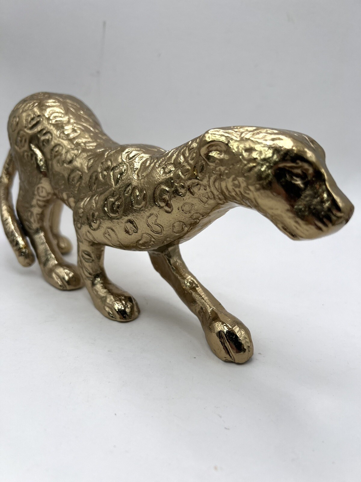 MCM Cast Brass Gold Panther Sculpture Animal 