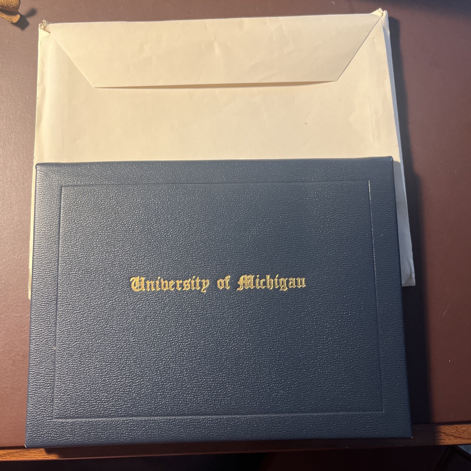 Vintage University of Michigan Wolverines NCAA Diploma Cover 8.5" x 6.5" 1950s