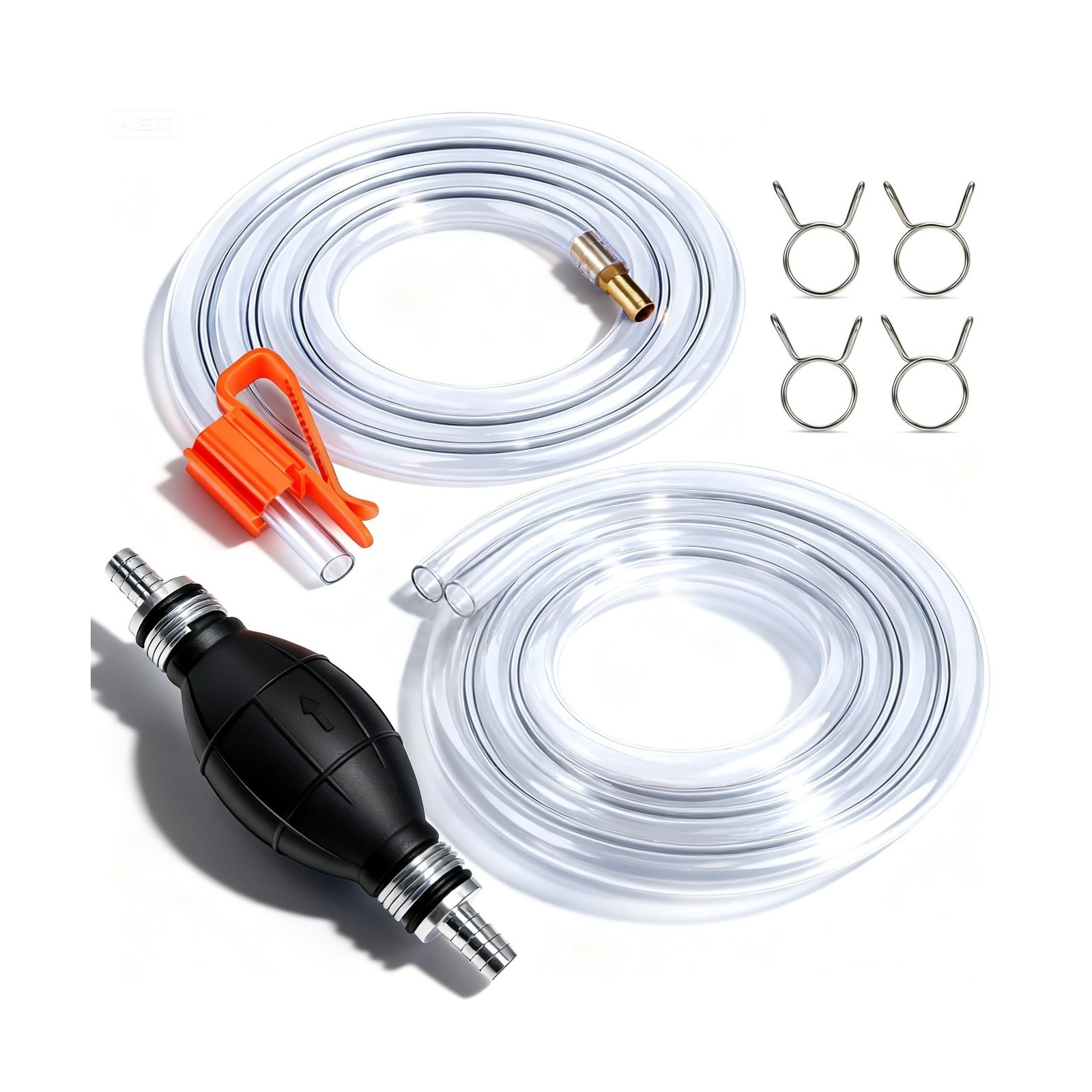 Gasoline Siphon Hose Pump - High-Flow Portable Hand Fuel Transfer Pump for Wa...