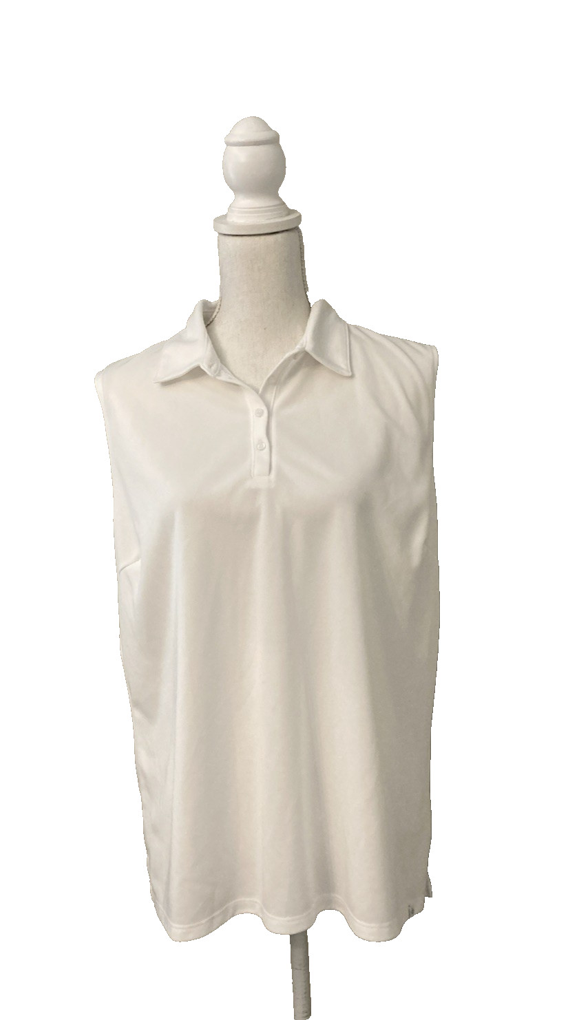 Lady Hagen White Collared Sleeveless 1/4 Button Golf Shirt Size XXL