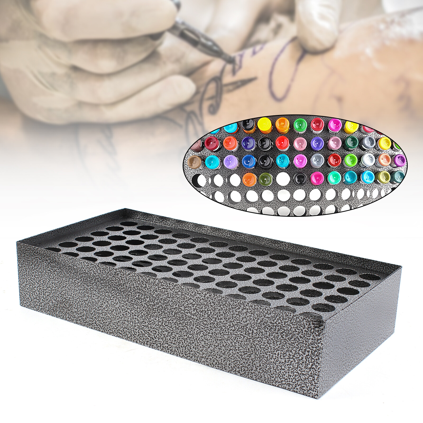 78 Holes Tattoo Ink Bottle Rack Tattoo Ink Storage Shelf Display Holder Stand