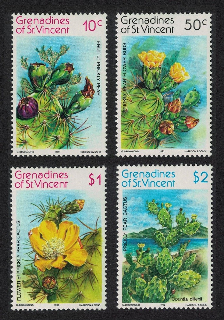 St. Vincent Gren Prickly Pear Cactus 4v 1982 MNH SG#225-228