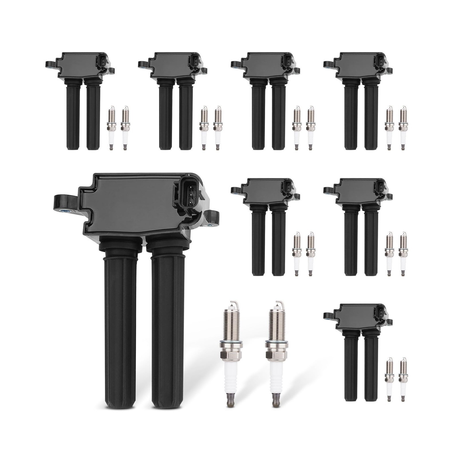 UF504 Set of 8 Ignition Coil Pack 16 Iridium Spark Plug Compatible with Dodge...