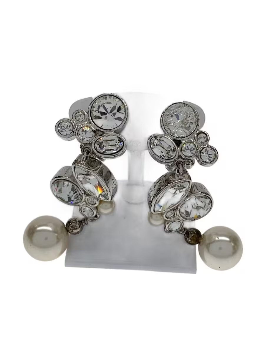 Christian Dior Earrings Color Stone Slv Ladies M1r59