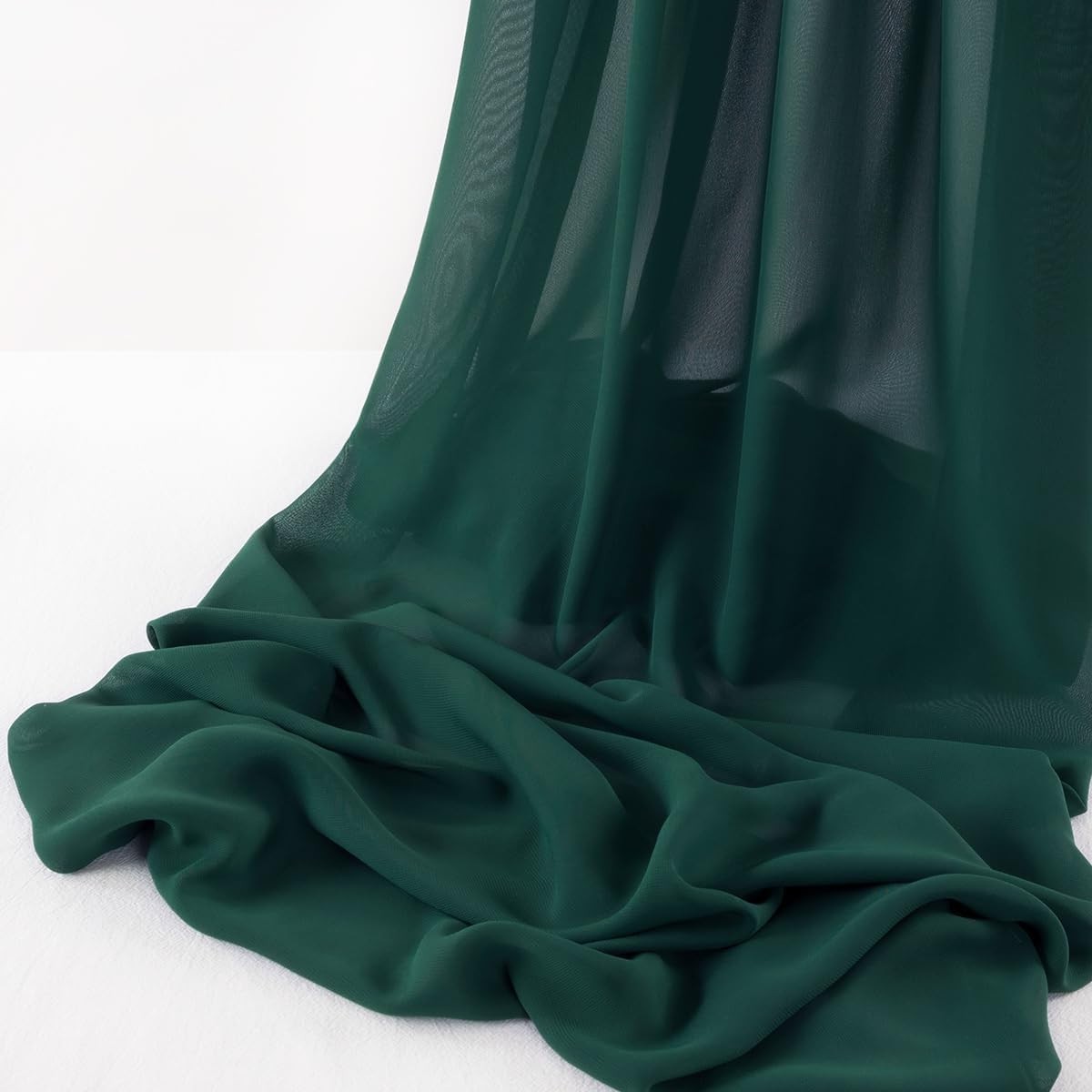 Emerald Green Chiffon Fabric 2.25  Yards x 60” Sheer Flowing Dressmaking