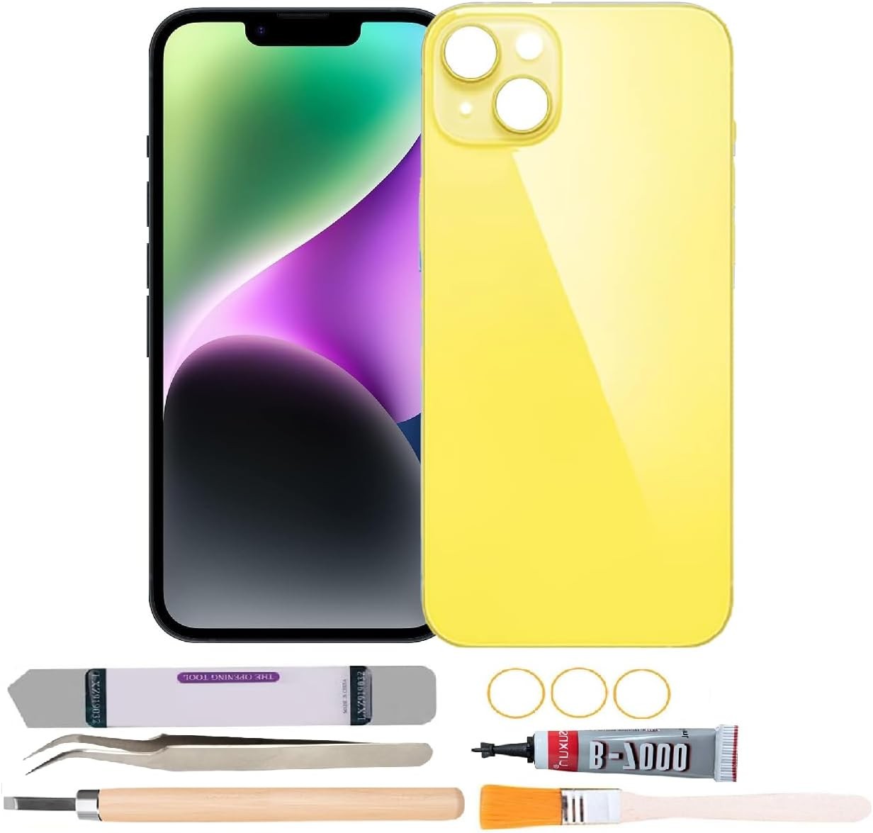 Back Cover Glass Replacement Compatible with iPhone 14 6.1 inches with Repair